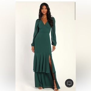 Lulus dark green maxi dress